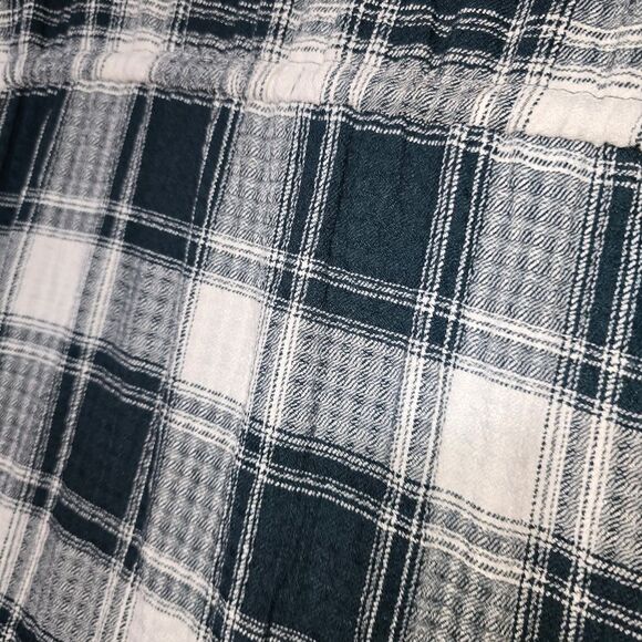 Knox Rose Plaid Long Sleeve Midi Shirt Dress Size XS Pockets Drawstring - Picture 8 of 8